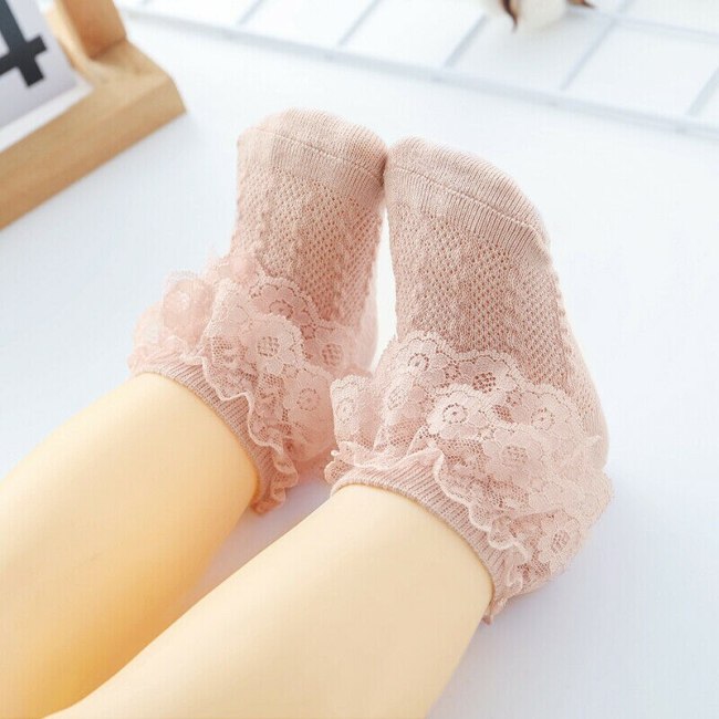 2020 Baby Stuff Kids Baby Girl Frilly Warm Lace Tutu Socks Infant Newborn Toddler Lace Ruffled Solid Ankle Socks