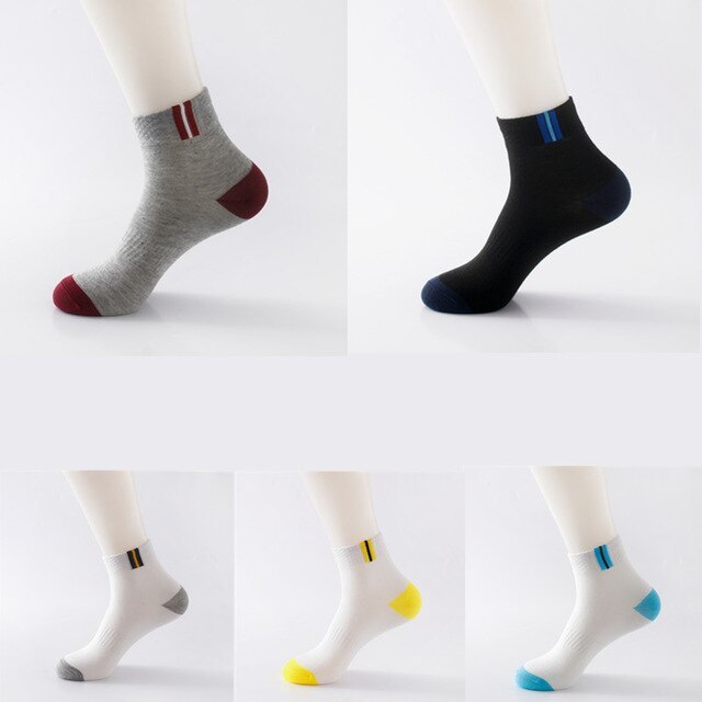 5 Pairs Men Socks Sport Business Durable Stitching Solid Sock Male Boy Stretchy Excellent Quality Meias Sock EU 39-45 Meias