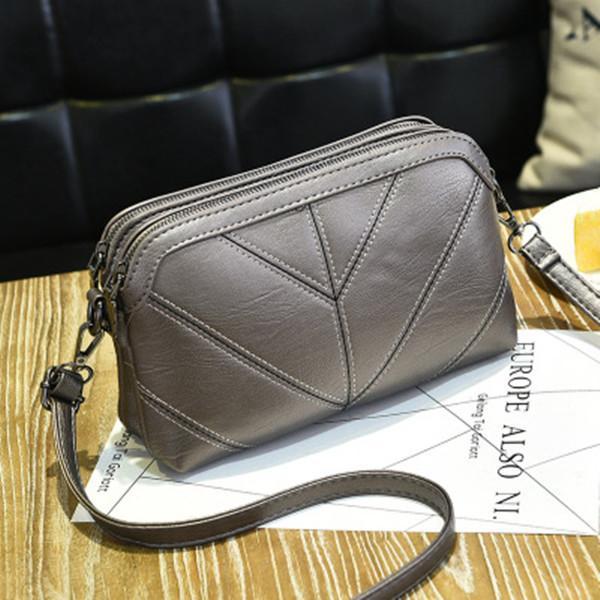 Embroidered Line Handbag Female Satchel Casual Crossbody Bag