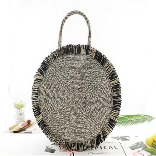 Handmade Round Straw Handbag