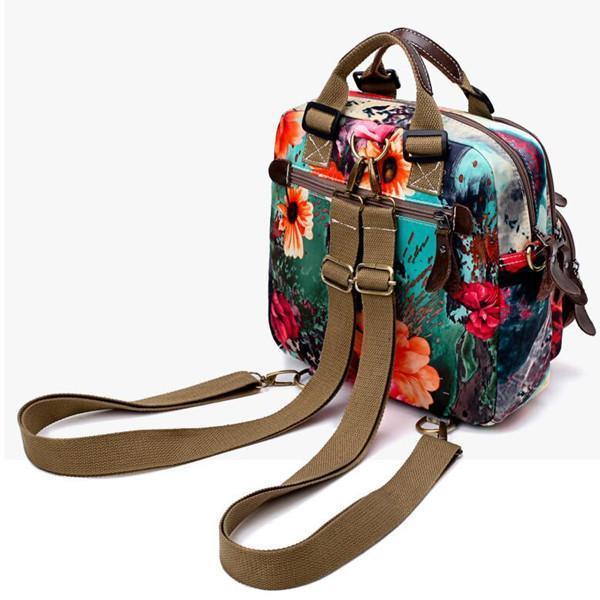 Outdoor Flower Pattern Backpack Crossbody Bag