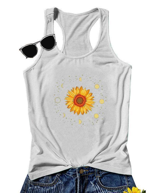 Floral Sleeveless Casual Shirts & Tops