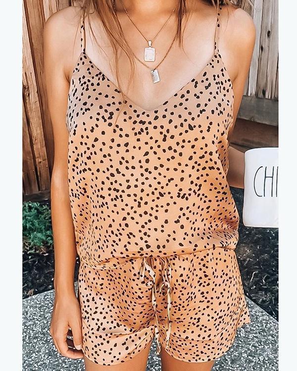 Leopard Cami Top & Drawstring Shorts