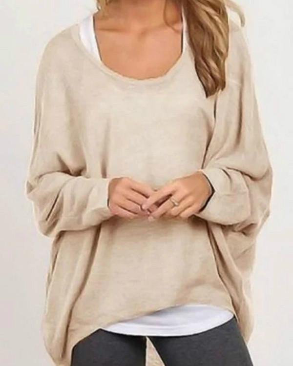 Crew Neck Polyester Asymmetric Casual T-Shirt