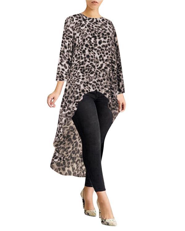 Women Printed Asymmetrical High Low Blouse