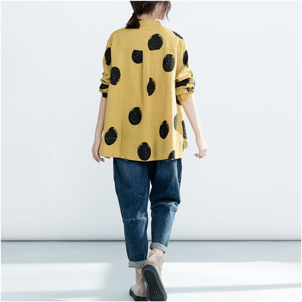 Long Sleeve Cotton Solid Basic Blouse Tops