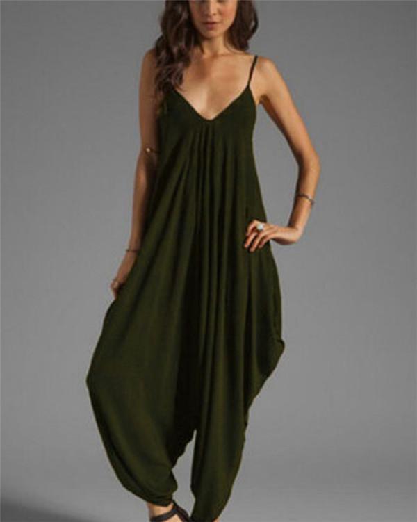 Colorful Casual Sleeveless Solid Jumpsuit
