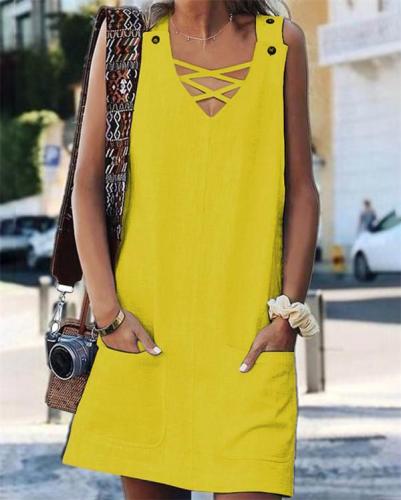 Solid Sleeveless Holiday Daily Fashion Mini Dresses