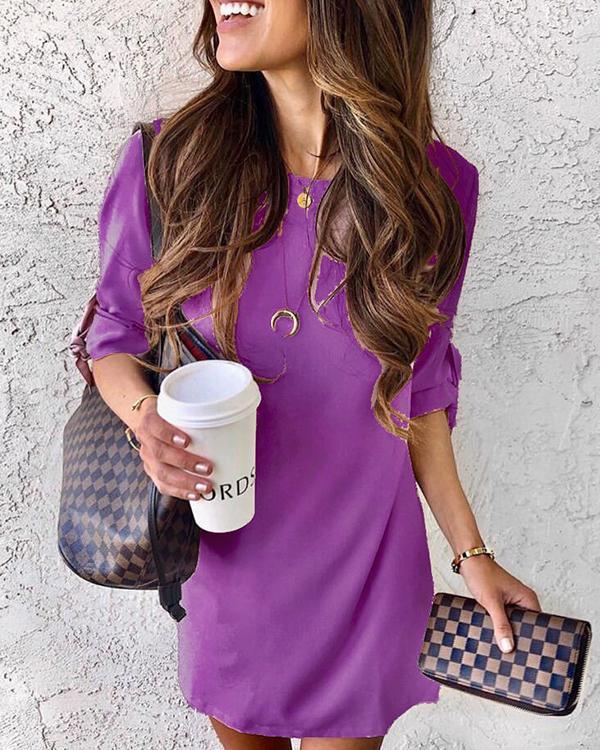 Casual Half Sleeves Knee Length Dress