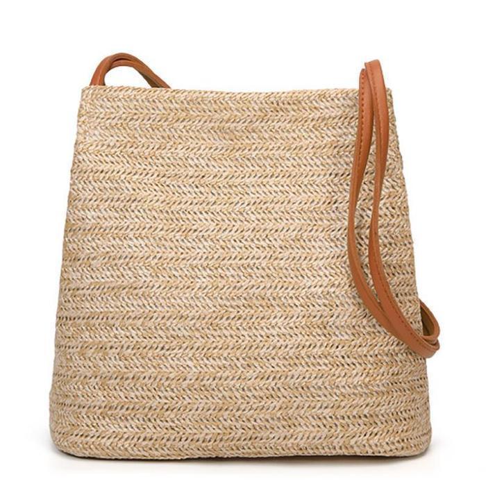 Womens Woven Straw Casual Beach Style Shoulder Tote Bags