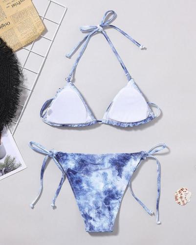 Tie-dye Printed Split Bikini