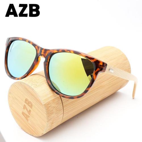 Dazzling Wild Unisex Bamboo Frame Sun Glasses