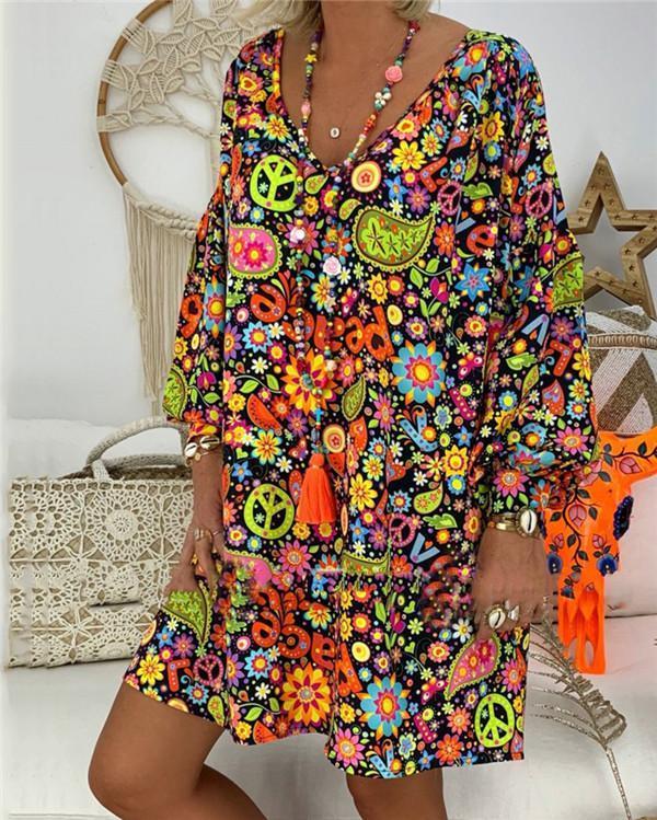 Casual Women Summer  Printed Loose Dress