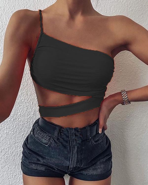 Women's Asymmetric Slim Top Camis