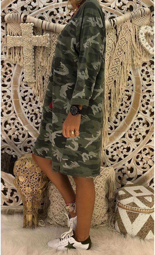 Cotton Long Sleeve Casual Printed Dresses