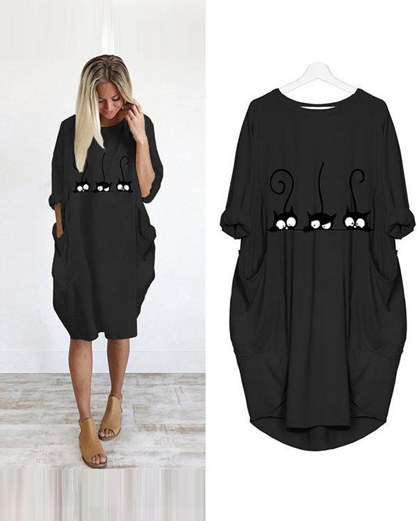 Casual Loose Irregular Pockets Dress