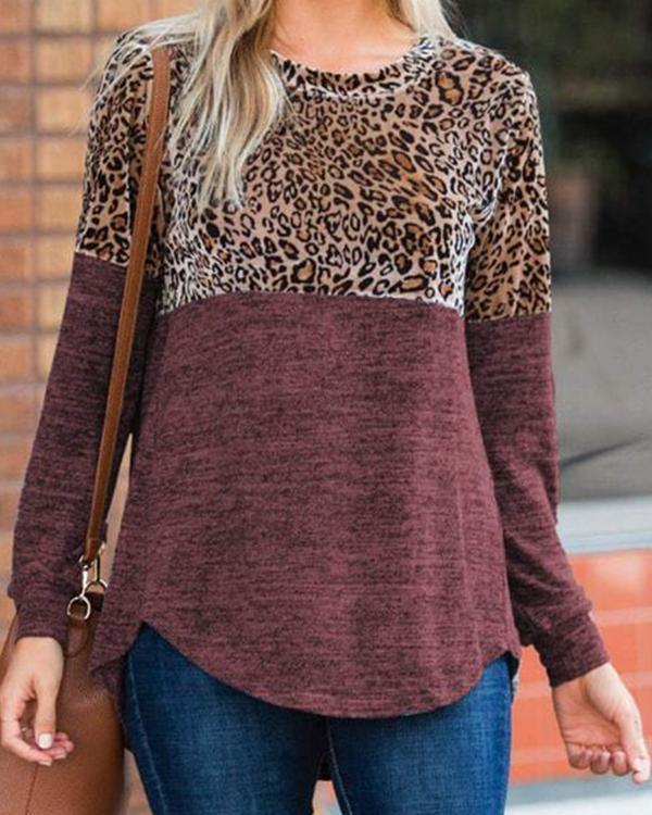 Leopard Print Casual Women's T-Shirts