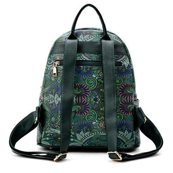 Bohemian Forest Series Backpack Large Capacity Print Handbag