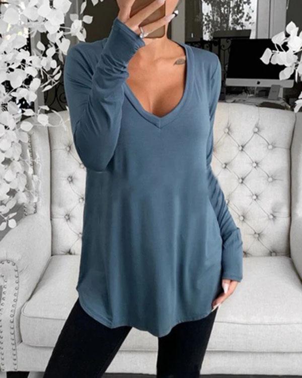 Casual Long Sleeve Bottoming T-Shirt