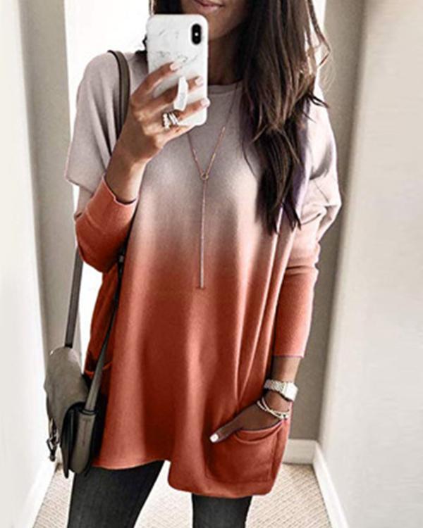 Casual Pure Color Double Pockets Loose Shirt