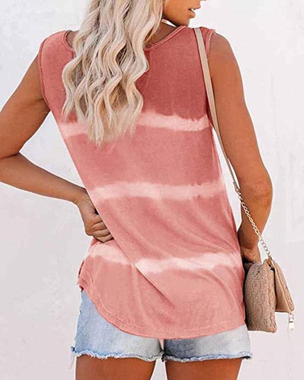 Casual Round Neck Color-Block Shirts & Tops