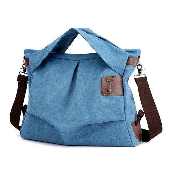 KVKY Canvas Casual Large Capacity Tote Handbag Crossbody Bag