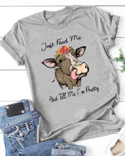 Women Animal Printing Design Short Sleeve T-shirt