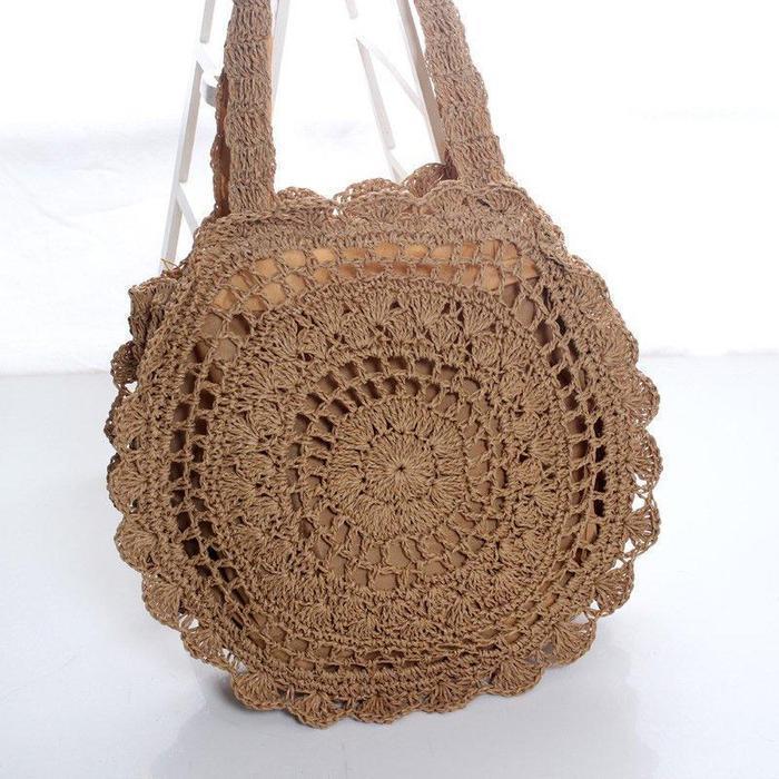 Women's Casual Woven  Beach Summer Straw Shoulder Bags