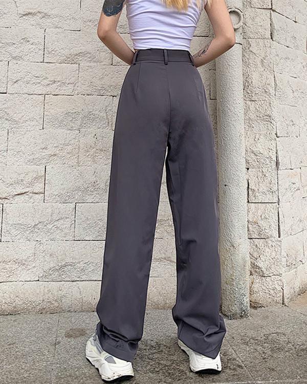 Casual Senior Gray Sexy Slim Straight Trousers Pants