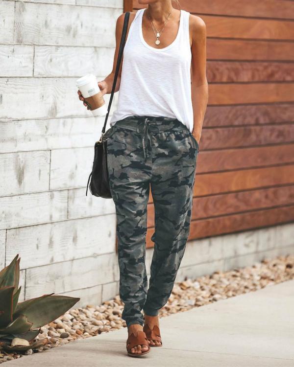 Fashion Camouflage Slim Casual Pants