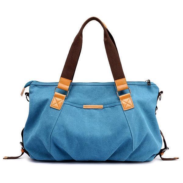 Women Canvas Solid Crossbody Bag Leisure Large Capacity Handbag