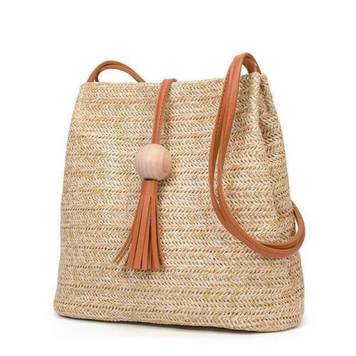 Womens Woven Straw Casual Beach Style Shoulder Tote Bags