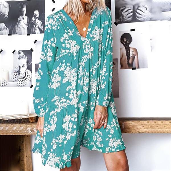 Floral Printed Casual Daily Fashion Mini Dresses