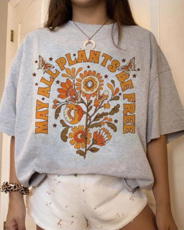 Casual Chic Printed Loose T-shirts