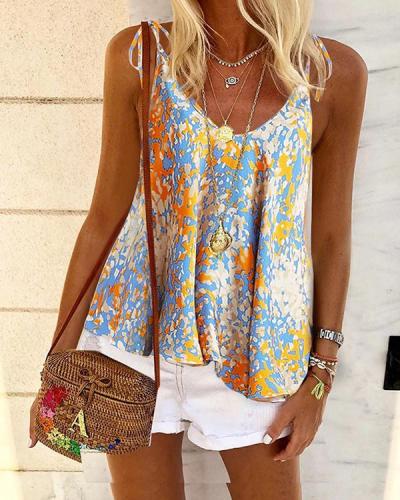 Printed Floral Casual V Neck Shirts Boho Tops