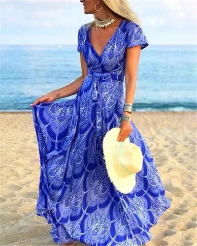 Floral Summer Holiday Daily  Women Fashion Maxi Dresses