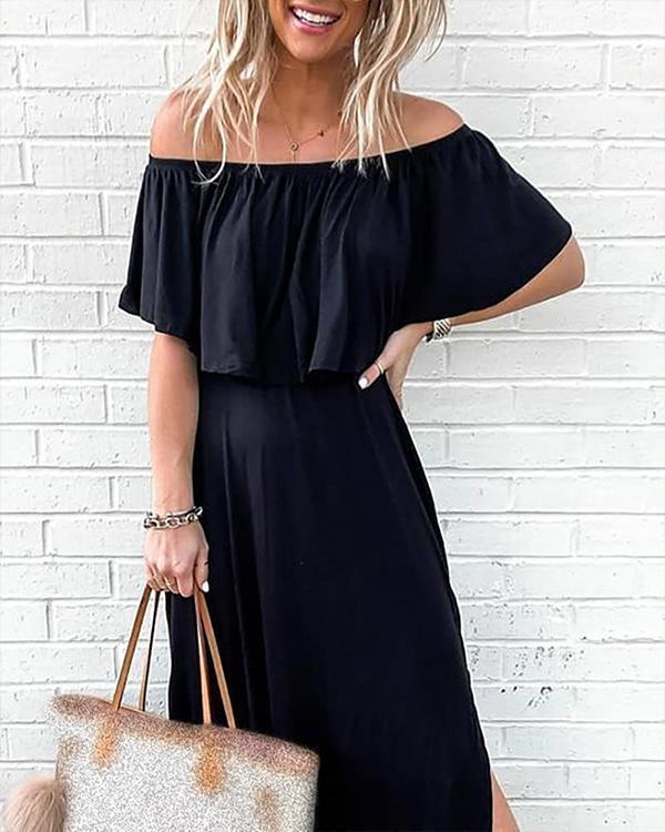 Casual Flowy Off Shoulder Summer Holiday Maxi Dresses