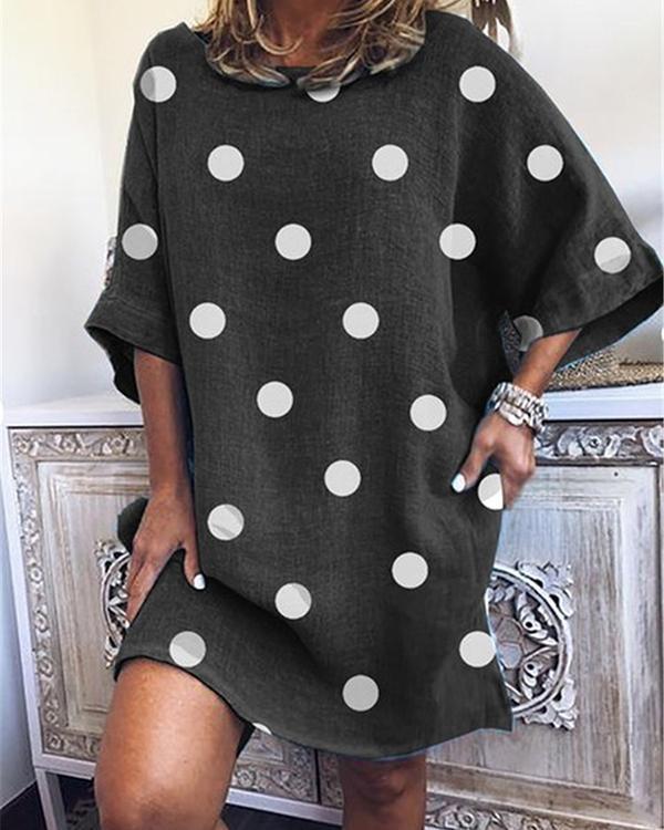 Polka Dots Shift Tunic Dresses