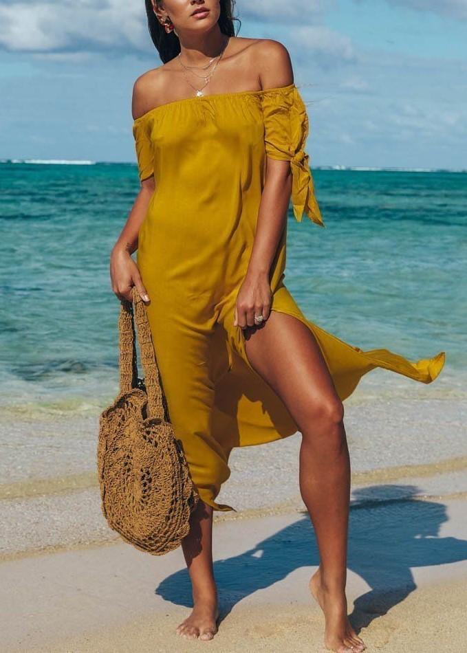 Oversized Women Side Split Long Maxi Dress Off The Shoulder Loose Dress