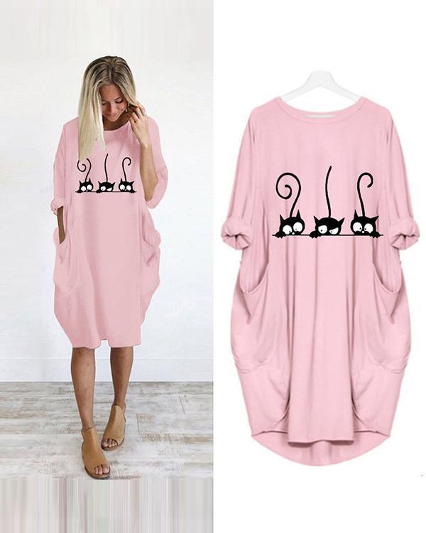 Casual Loose Irregular Pockets Dress