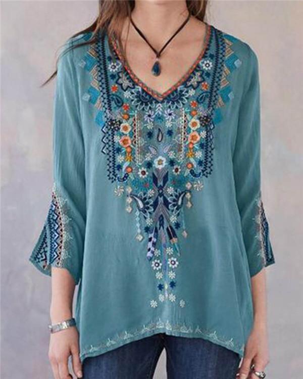 Embroidery Women Loose New Casual Lady Daily Shift Tops