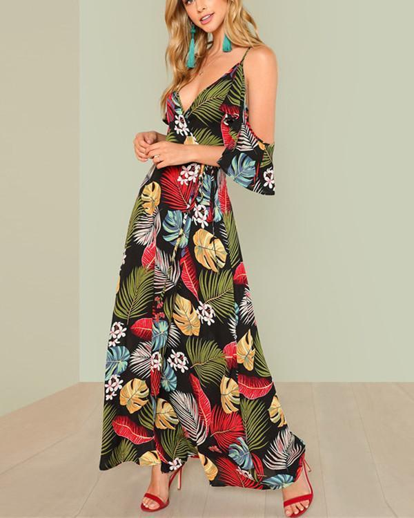 Women Summer V Neck Swing Beach Casual Floral Printed Dresses