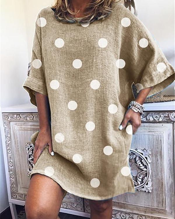 Polka Dots Shift Tunic Dresses