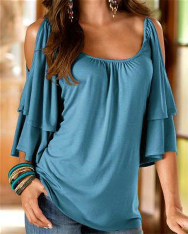 Women's Going out Loose T-shirt Solid Colored Tops