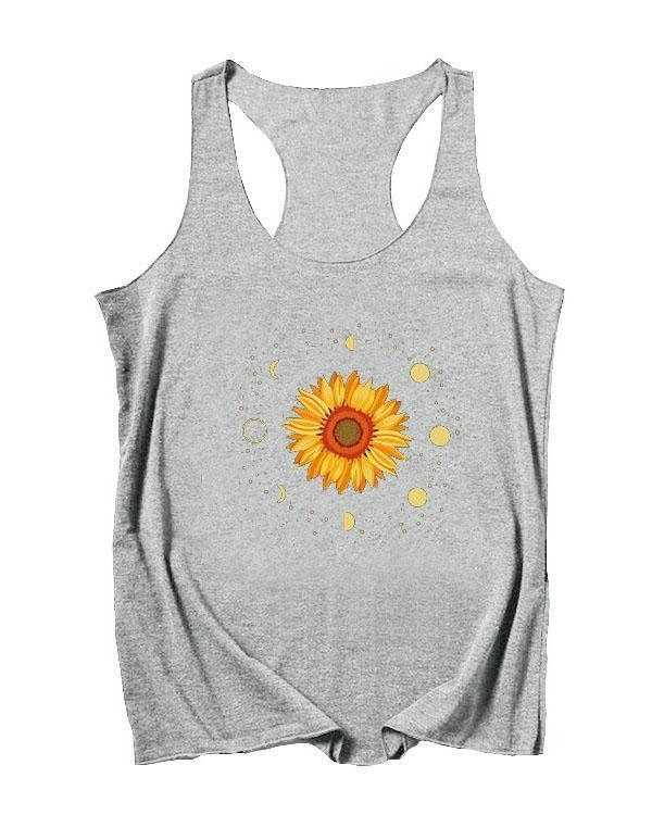 Floral Sleeveless Casual Shirts & Tops