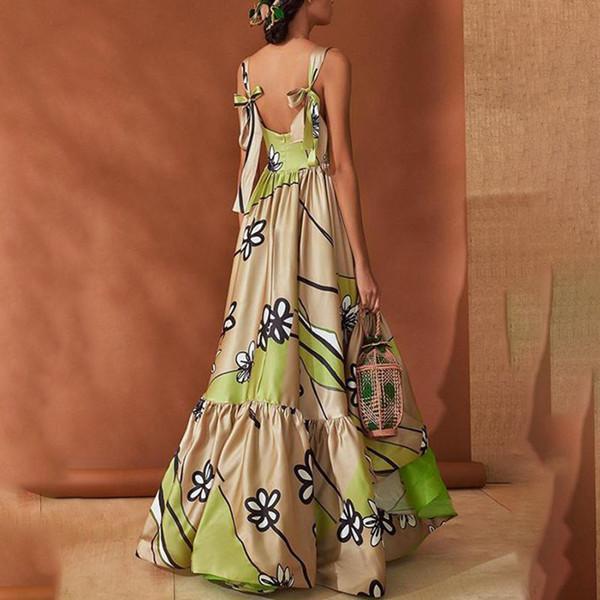 Elegant Stylish Sleeveless Floral Print Maxi Dress