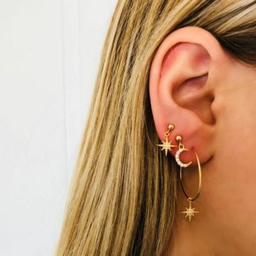 Jewelry-Super Cute Star Moon Earrings