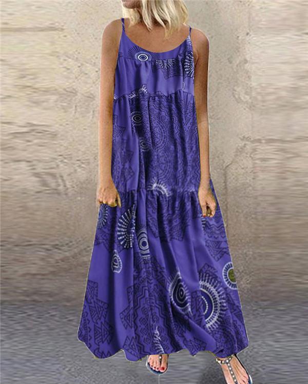 Bohemian  Gallus Printed Sexy Elegant Women Fashion Maxi Dresses