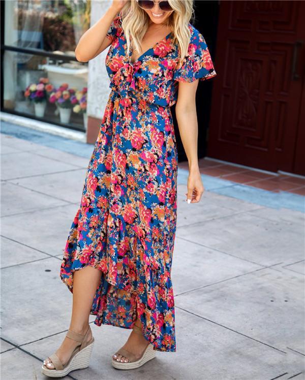 Bohemian Floral Elegant Women Fashion Maxi Dresses