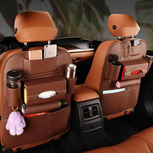 5 Styles Leather Car Storage Bag Multi-compartment Car Seat Storage Container Outdoors Hanging Bag